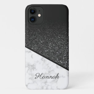 Capa Para iPhone 11 Brilho Preto Personalizado - Marmorre Branco
