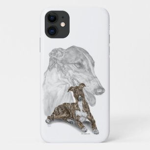 Capa Para iPhone 11 Brindle Greyhound Dog Art
