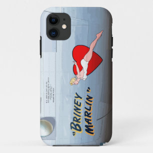 Capa Para iPhone 11 Briney Marlin B- 24 Nose Art (Vintage Fuselage) iP