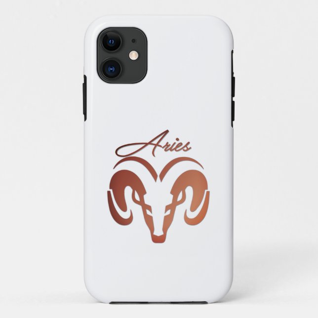 Capa Para iPhone 11 Bronze toca Ram Zodiac (Verso)