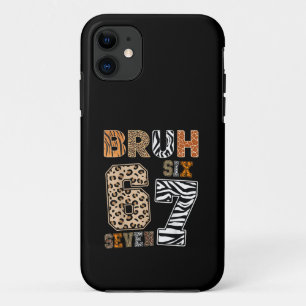 Capa Para iPhone 11 Bruh Six Seven 67 Meme Estampa Animal Selvagem Str
