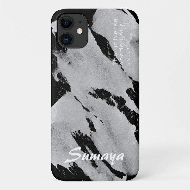 Capa para iPhone 11 Brushy Preto e Cinza | Persona (Verso)