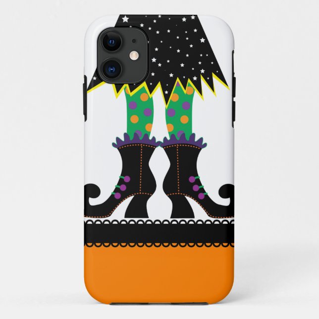 Capa Para iPhone 11 Bruxa de Halloween Retro (Verso)