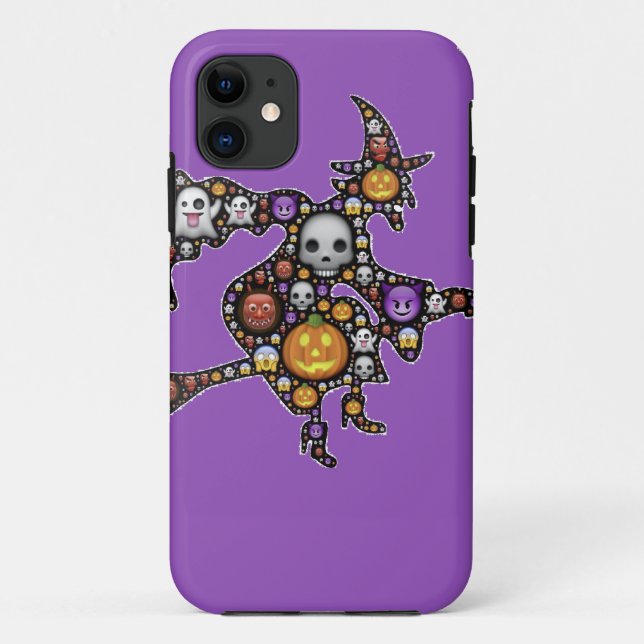 Capa Para iPhone 11 bruxa emoji (Verso)