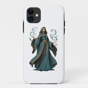 Capa Para iPhone 11 Bruxa Teal Mística Arte Fantasia - Bruxa Mágica