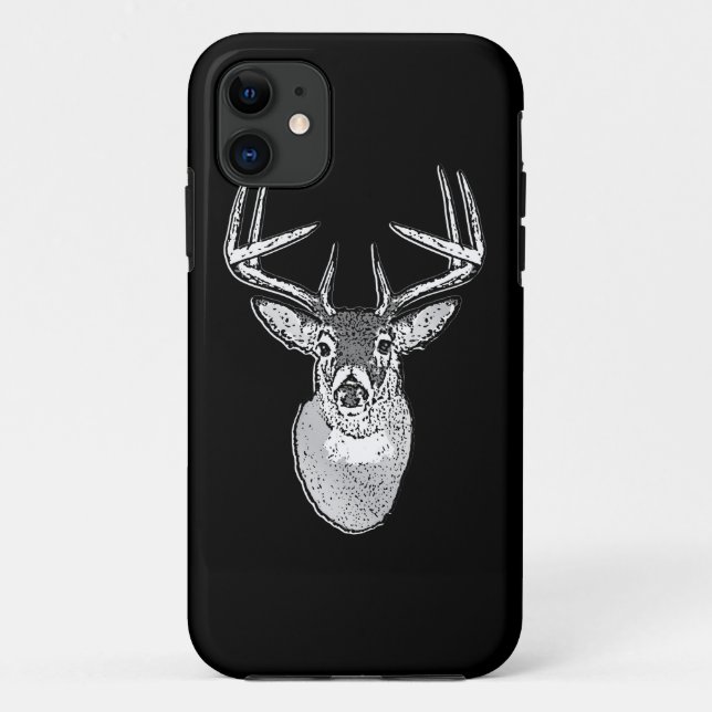 Capa Para iPhone 11 Buck no veado preto-branco-preto (Verso)