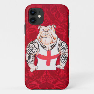 Capa Para iPhone 11 Buldogue inglês com tatuagens tribais