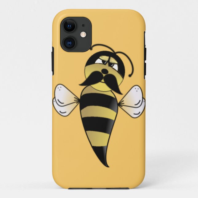 Capa Para iPhone 11 Bumble Bee com bigode (Verso)
