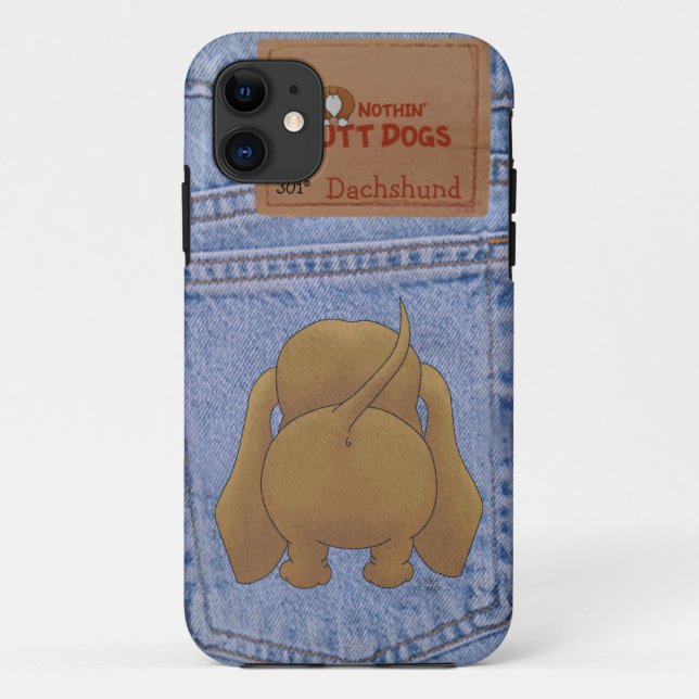 Capa Para iPhone 11 Bumbum Jean Dachshund (Verso)