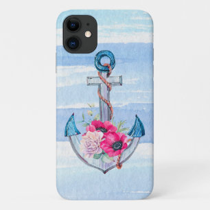 Capa Para iPhone 11 buquê de âncora náutica