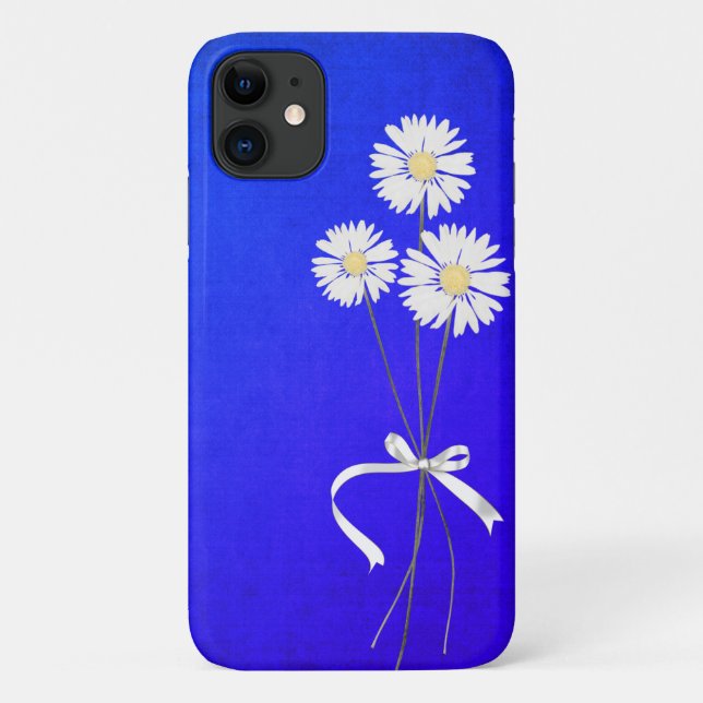 Capa Para iPhone 11 buquê de margarida branca (Verso)