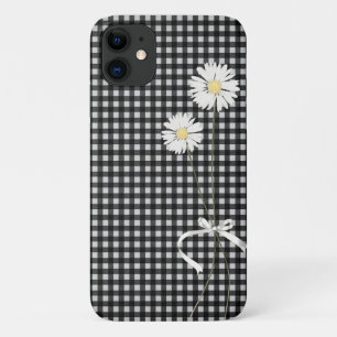 Capa Para iPhone 11 buquê de margarida em gingham