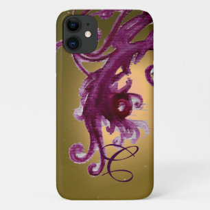 CAPA PARA iPhone 11 BURACAS AMARELAS E MONOGRAMA FLORAL