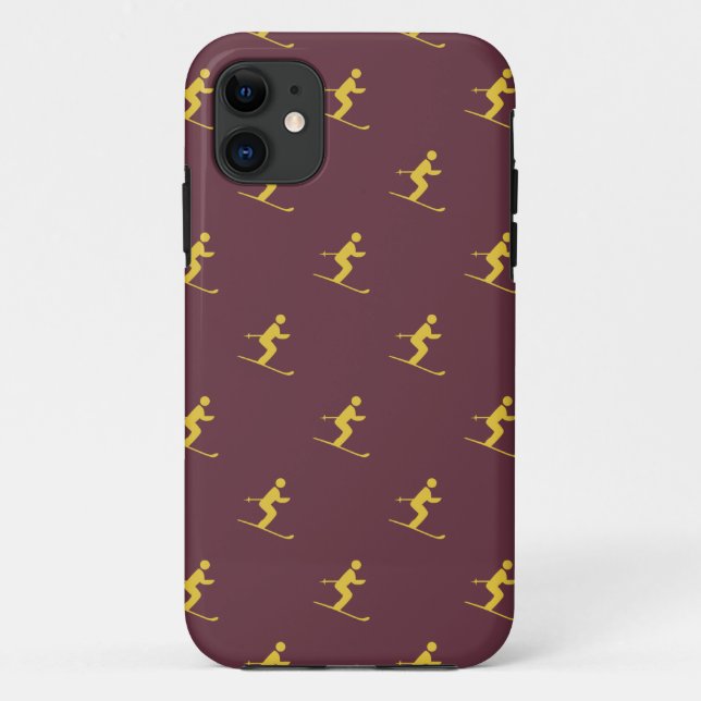 Capa Para iPhone 11 Burgundy Skier (Verso)