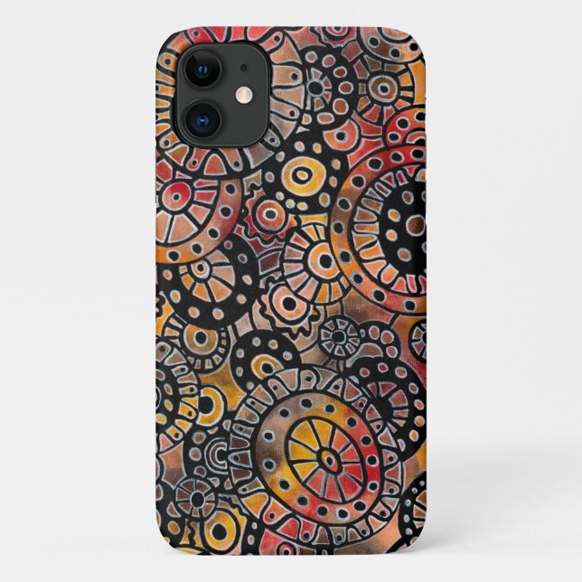 Capa Para iPhone 11 Burgundy Tranquil Oval Corais Original (Verso)