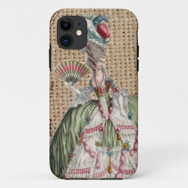 Capa Para iPhone 11 burlap Marie Antoinette, país francês barroco (Verso)