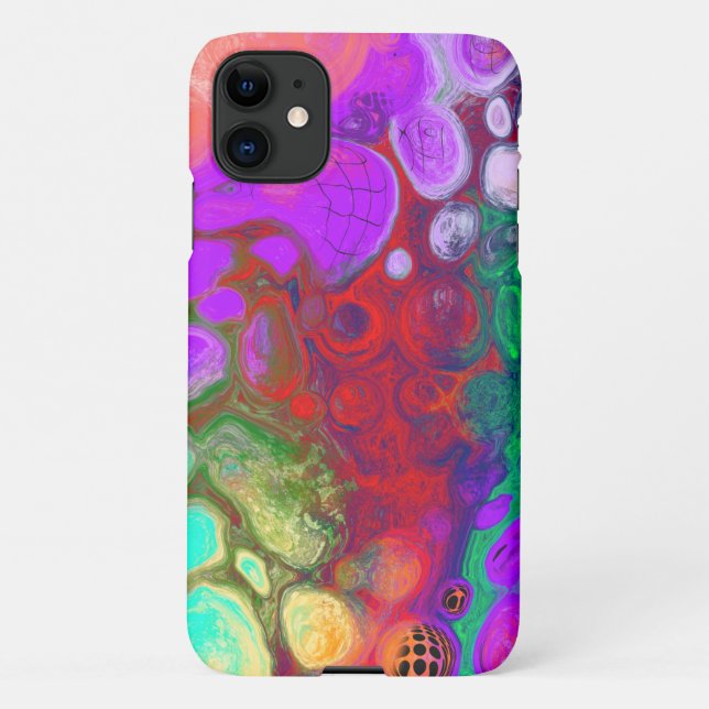 Capa Para iPhone 11 Burst de Cores de Arte Fluida Digital (Verso)