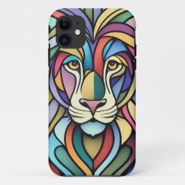 Capa Para iPhone 11 Cabeça Colorida Detalhada do Leão