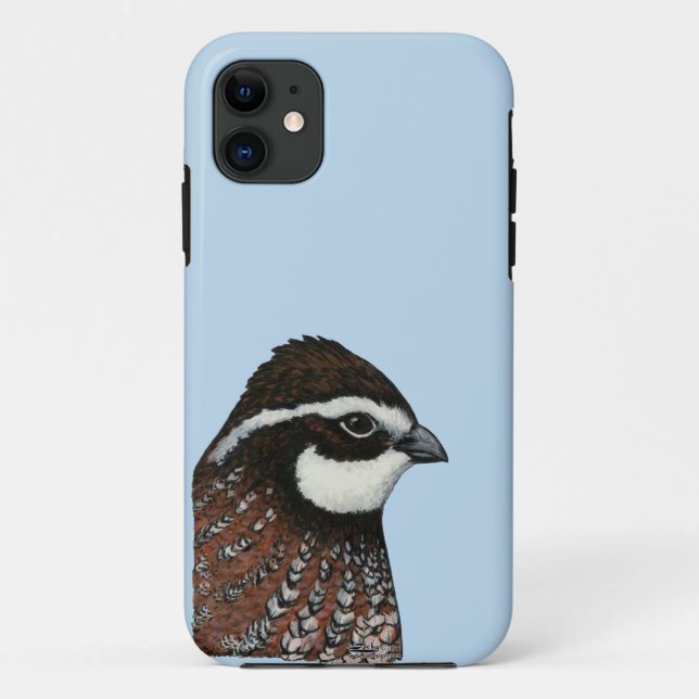 Capa Para iPhone 11 Cabeça de Codorna Bobwhite (Verso)