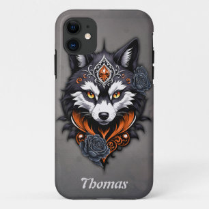 Capa Para iPhone 11 Cabeça de lobo majestoso, terminada em profundidad
