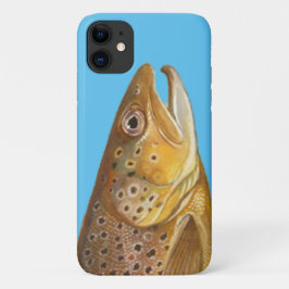 Capa Para iPhone 11 Cabeça de Peixe-Impressão de Peixe-Aranha Castanho