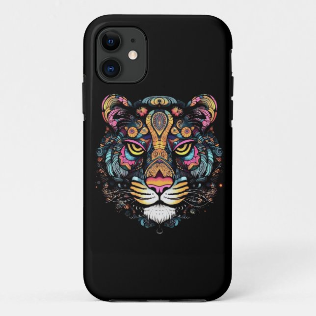 Capa Para iPhone 11 Cabeça de Tigre  (Verso)