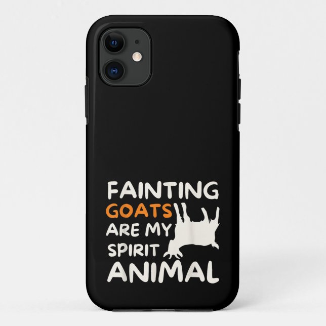 Capa Para iPhone 11 Cabras Desmaiadas São Meu Animal Espiritual Camisa (Verso)