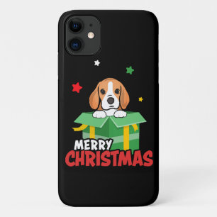 Capa Para iPhone 11 Cachorro Beagle Papai Noel Amantes do Natal Feliz 