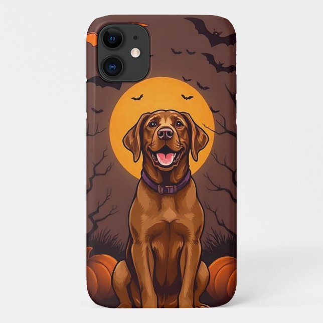 Capa Para iPhone 11 Cachorro castanho animado (Verso)