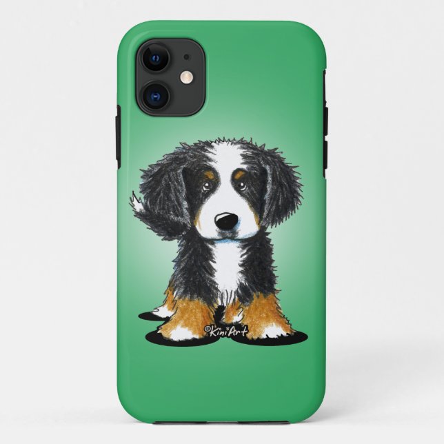 Capa Para iPhone 11 Cachorro de Montanha KiniArt Bernese (Verso)