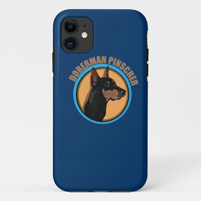 Capa Para iPhone 11 Cachorro doberman (Verso)
