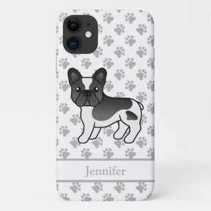 Capa Para iPhone 11 Cachorro e nome de cachorro-branco preto pintado e