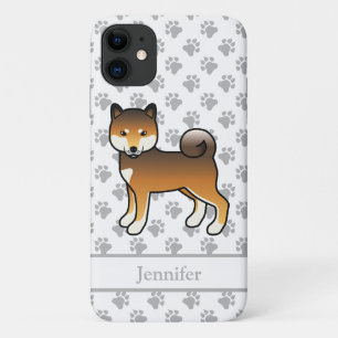 Capa Para iPhone 11 Cachorro e nome do desenho animado do Red Sésame