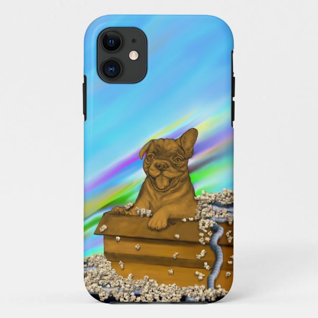 Capa Para iPhone 11 Cachorro numa caixa (Verso)