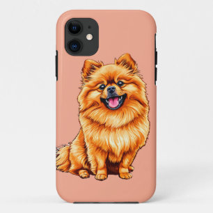 Capa Para iPhone 11 Cachorro Spitz Japonês Cachorrinho Amarelo Fofo De