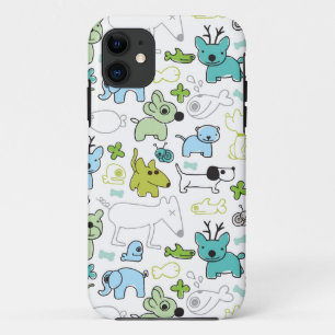 Capa Para iPhone 11 caçoa o teste padrão animal do fundo