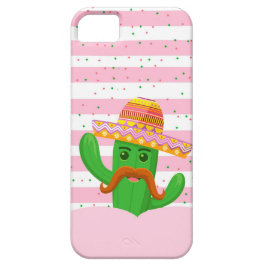 Capa Para iPhone 11 cacto desenhado à mão com fundo de faixas