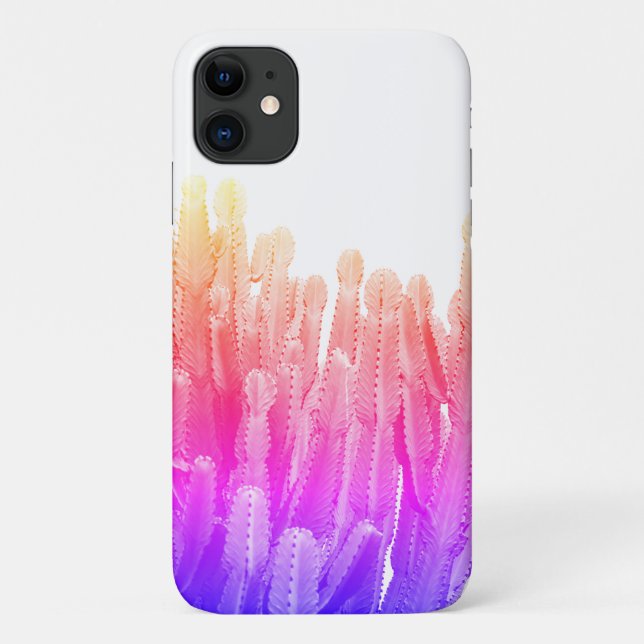 Capa Para iPhone 11 Cactus Plant, iPhone 11, com Suculência Rosa Pálid (Verso)