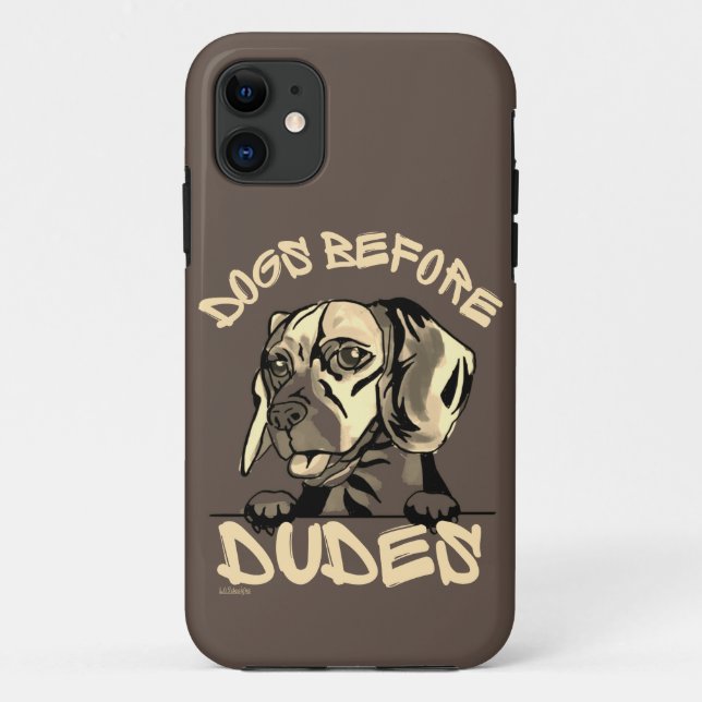 Capa Para iPhone 11 CÃES ANTES DE RAPAZES, presente de beagle engraçad (Verso)