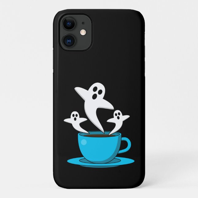 Capa Para iPhone 11 Café fumante fantasma (Verso)