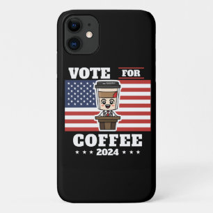 Capa Para iPhone 11 Café para presidente, vote no café