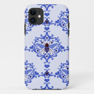 Capa Para iPhone 11 Caixa azul do teste padrão do papel de parede do