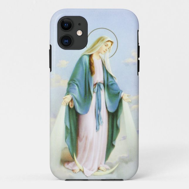Capa Para iPhone 11 Caixa crescente da lua iPhone5 da Virgem Maria (Verso)