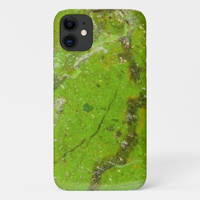 Capa Para iPhone 11 Caixa de Textura de Pedra Verde do Gemstone iPhone (Verso)