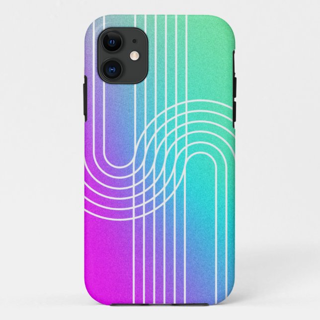 Capa Para iPhone 11 caixa iPad geométrica da linha de arco contemporân (Verso)