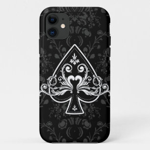Capa Para iPhone 11 Caixa iPhone5 preta do ás de espada