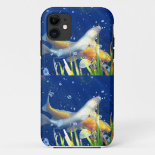 Capa Para iPhone 11 caixa japonesa da carpa do koi