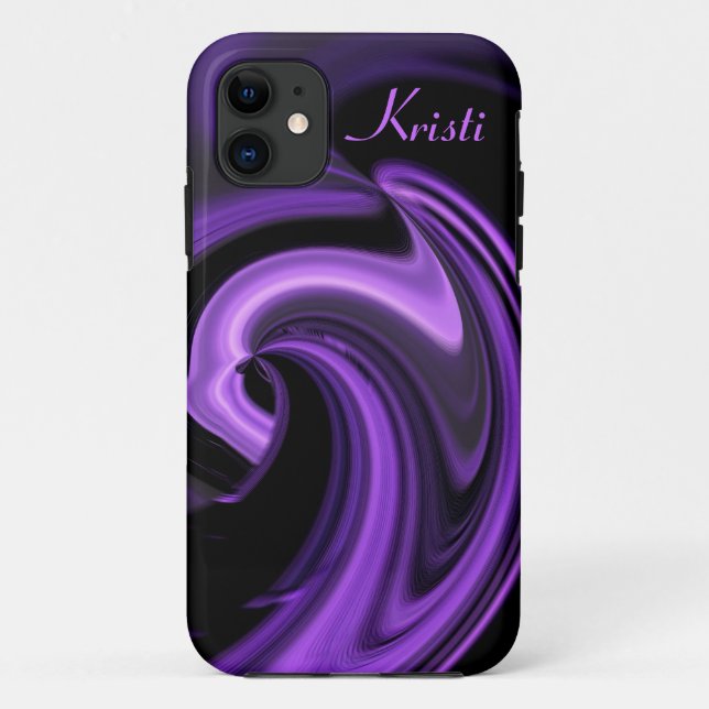 Capa Para iPhone 11 Caixa no iPhone 5 do Coração Púrpura do abstrato * (Verso)