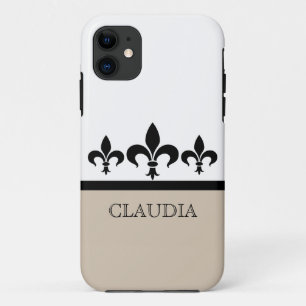 Capa Para iPhone 11 Caixa ostentoso bege do iPhone 5 de BT da flor de