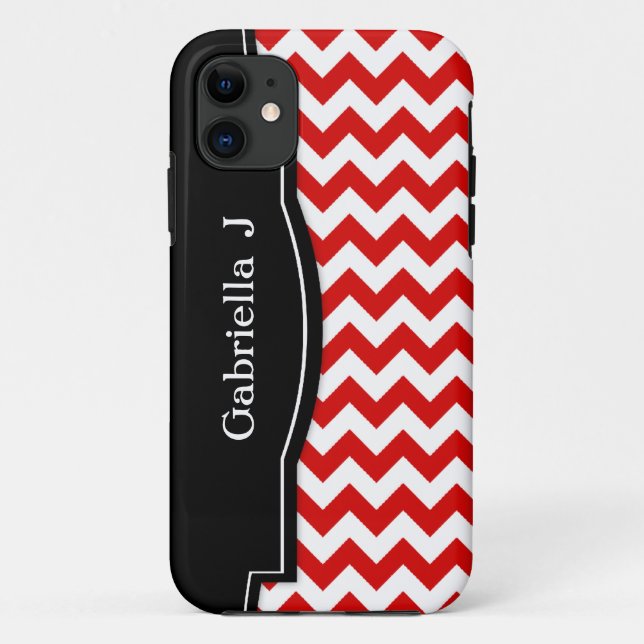 Capa Para iPhone 11 Caixa preta vermelha do iPhone 5 do quadro de (Verso)
